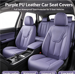MELCO OLIVER Coprisedili <span class=keywords><strong>Auto</strong></span> Completi Anteriori/Posteriori di Lusso Impermeabili e Cuscini Protettivi Viola - Product Image 1