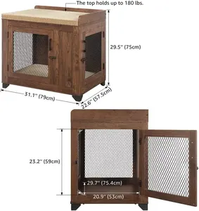 Holz Haustier Produkte Hundehütte Möbel Haustier Barriere Innen möbel Stil Hunde kiste Schlafen Hundehütte