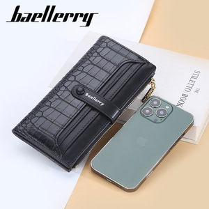 กระเป๋าสตางค์ใบยาวสำหรับผู้หญิง Baellerry ขนาด 7 นิ้ว ลายจระเข้ ช่องใส่บัตรหลายช่อง สีเหลือง ที่ใส่บัตรเครดิต ใช้ได้ทุกวัน - Product Image 3