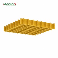 Panneaux acoustiques de plafond suspendus en feutre PET, forme ondulée, absorbants le son, pour bureaux ouverts, restaurants, vente en gros