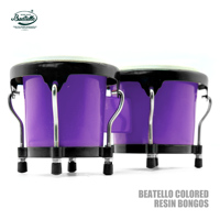 Beatello Mini Bongo Drum 8 Color Options Distinctive Beginners' Percussion Instrument with Sheepskin Drumhead Foldable