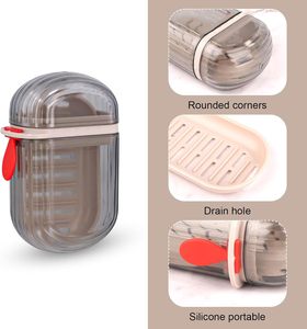 Portable Leak-Proof Durable <b>Clear</b> <b>Plastic</b> Two-Piece Eco-Friendly Soap Case Holder Travel <b>Container</b> with Lid for Shower Bathroom - Product Image 3