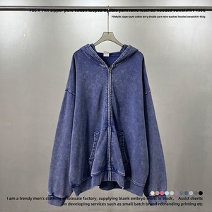 Sweat à capuche surdimensionné décontracté pour homme, en coton lourd 100% coton, avec logo personnalisé au crochet, style vintage et impression de lettres en relief pour l'automne - Product Image 2