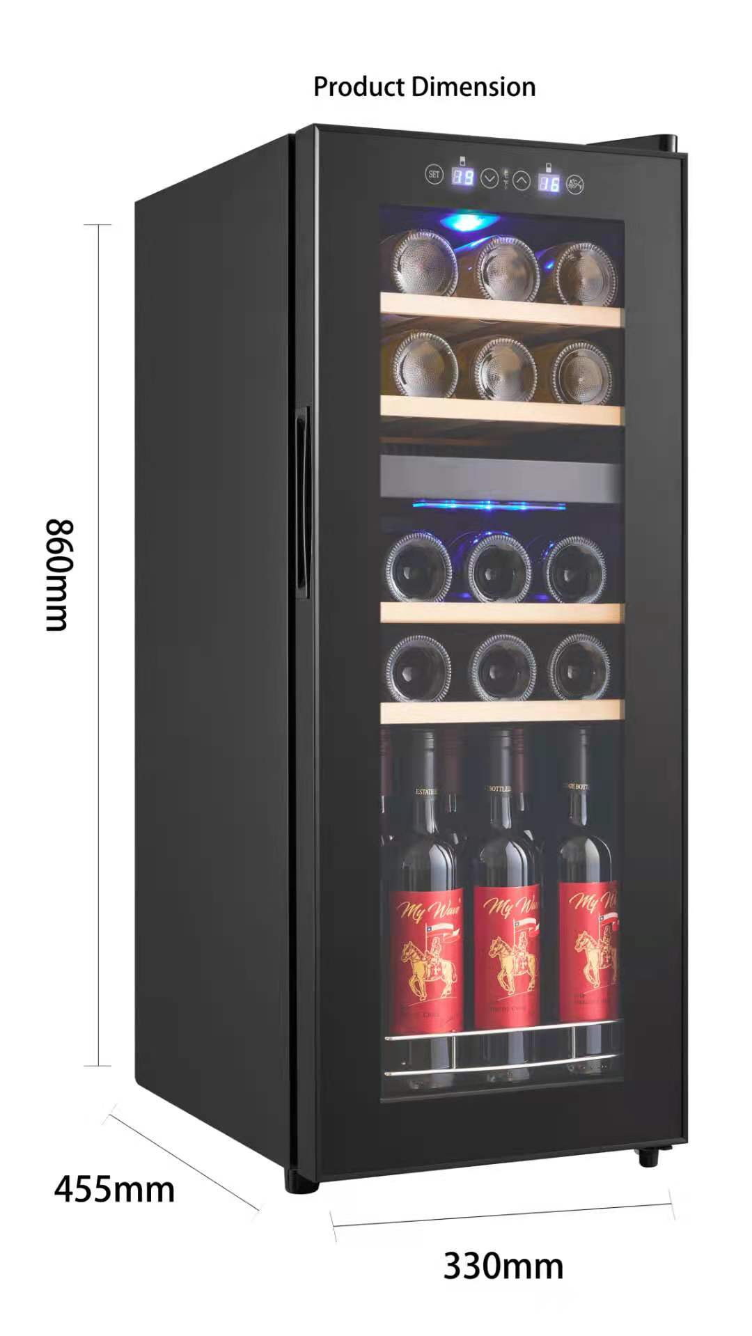 Винный охладитель с компрессором, 20 бутылок, 66 л