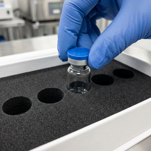 Professional 5-Vial Compact Rigid Magnetic Packaging <b>Box</b> for Laboratory Peptide Research Storage and Distribution - Product Image 4