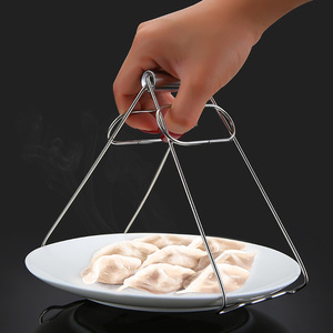 Stainless Steel Plate <b>Clamp</b> 304 Grade Heat Resistant For Kitchen Use With Bowls Plates Steaming Dishes - Product Image 1