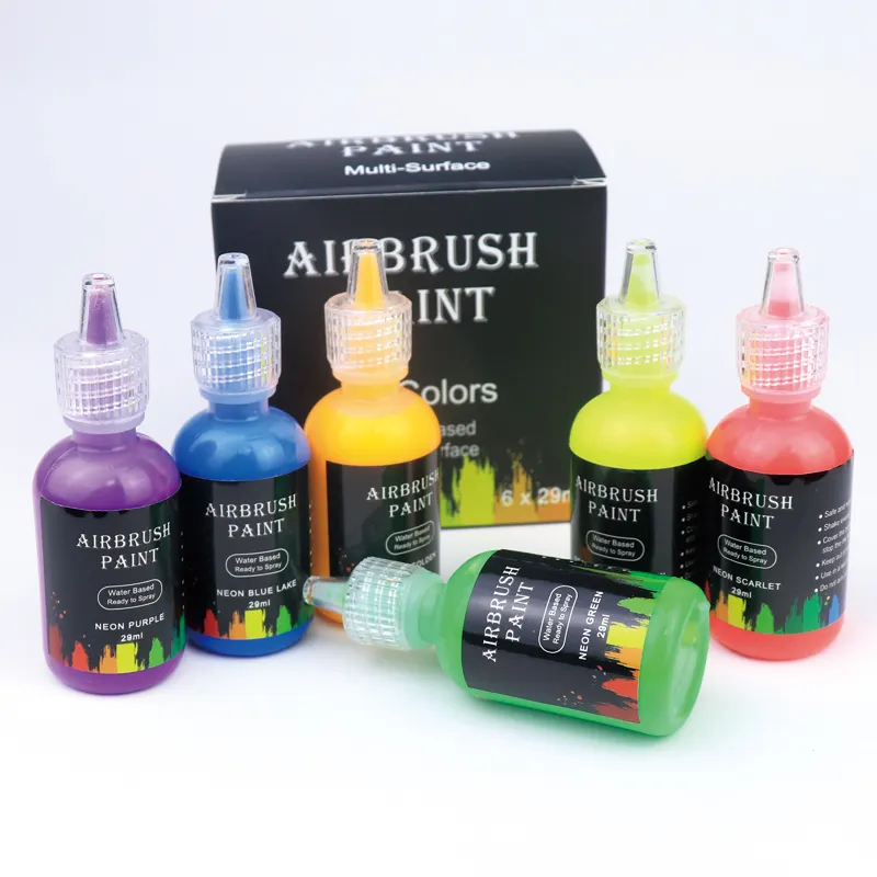 Großhandel neues Modell Handwerk Neon Pearly Matte Farben Airbrush Paint Set Multifunktions-Acrylfarbe Easy Set Supplies