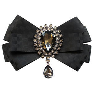 Pajarita de tela negra con pedrería duradera <span class=keywords><strong>para</strong></span> hombre, con correa ajustable, ideal <span class=keywords><strong>para</strong></span> camisas de <span class=keywords><strong>traje</strong></span>, regalo de graduación <span class=keywords><strong>y</strong></span> actuaciones en escenario. En stock. - Product Image 4