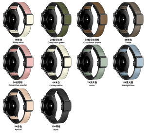 Bracelet de montre magnétique 20 mm 22 mm, bracelet intelligent en cuir et silicone pour Samsung Galaxy Watch, bracelet pour <span class=keywords><strong>Huawei</strong></span> - Product Image 3