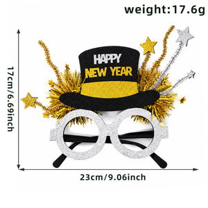 Gafas de Lentejuelas Negras y Doradas de Feliz Año Nuevo 2027, Recuerdos para Fiestas, Accesorios para Cabina de Fotos, Decoraciones para la Celebración de Nochevieja, Artículos Promocionales - Product Image 5