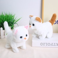 Jouet en peluche chaton électrique pour enfants, rembourré en coton PP, qui rampe et miaule – Cadeau d'anniversaire idéal pour bébés, unisexe