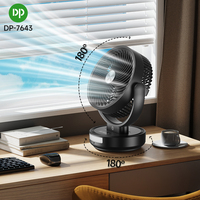 Nouveau design de ventilateur de table rechargeable ventilateur oscillant portable de bureau avec télécommande d'affichage de puissance de lumière LED