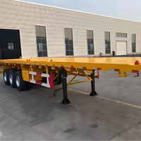 Nouvelle semi-remorque à plateau en acier de 20 pieds, 40 pieds, 2/3/4 axes, haute capacité pour le transport de conteneurs, à vendre