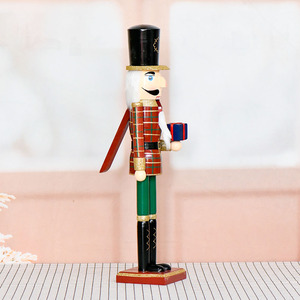 도매 크리스마스 선물 격자 무늬 60cm 실내 장식 나무 호두 까기 인형 동상 - Product Image 2