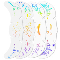 Autocollants de tatouage facial à paillettes de Halloween, holographiques, multichromes, imperméables, effet éclatant, pour femmes et enfants