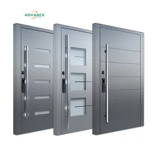 Nuevo diseño moderno de Italia, gran oferta, puerta de entrada frontal con pivote de Metal, precio barato, puertas de entrada de seguridad de acero exterior para casas