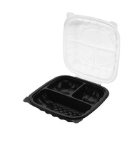Tiya Logo personnalisé préparation de repas à emporter récipient alimentaire jetable couvercle à charnière micro-ondes PP contenants alimentaires en plastique