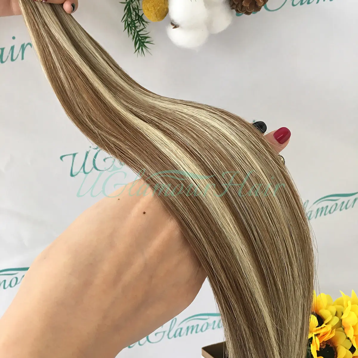 Top quality free sample bone straight hair weft 100 remy human hand tied