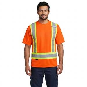 Security Multiple Sizes Oem Workwear Working <b>T</b>-<b>Shirt</b> Construction <b>Hi</b> <b>Vis</b> Clothing Reflective Working <b>T</b>-<b>Shirt</b> - Product Image 1
