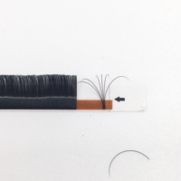 Extensions de cils individuels en éventail, courbure DD, 0.05 0.07 0.03, 17mm, faciles à poser, en poils synthétiques, bande noire en plastique, aspect naturel