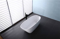 Baignoire autoportante en acrylique 1,7 m, style traditionnel moderne, blanche, avec drain, pour rénovation de salle de bain d'hôtel, homologuée CUPC