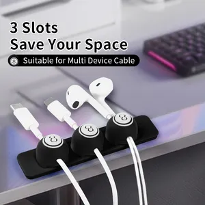 Cable Clips 3pcs Billiard Shape Black Magnetic Cord Holder Office Desk Home Car Ideal Cord Management Organizing Cable Clip