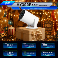 Projecteur intelligent mini Junuo HY300 Pro+ 170 Lumens 720P, prise en charge de plusieurs langues, courte focale, durée de vie de la lampe de 30 000 heures, Android 14, 8K