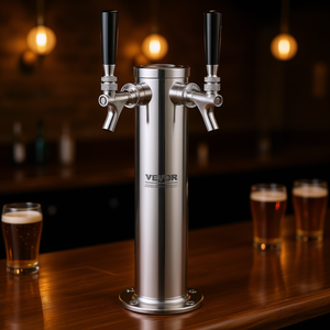 Kit de tour de distribution de bière Vevor en acier inoxydable à double robinet, coupleur de fût système D, distributeur à ressort auto-fermant pour bar et fête - Product Image 2
