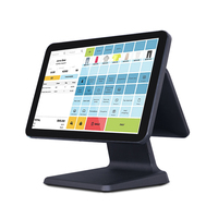 Mesin POS Populer Layar Ganda Hitam untuk Restoran & Supermarket, Kasir POS Bluetooth/Wi-Fi, Garansi 1 Tahun, Harga Terjangkau