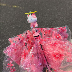 Parapluie Transparent 3D Chaton Fleur de Cerisier, Parapluie Pliant Manuel/Automatique en PVC, Parapluies Printemps <span class=keywords><strong>Libellule</strong></span> - Product Image 1