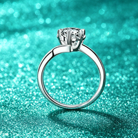 Bagues en argent sterling S925 certifiées GRA pour femmes, motif flocon de neige, 1 carat, moissanite, bagues de mariage, vente en gros.
