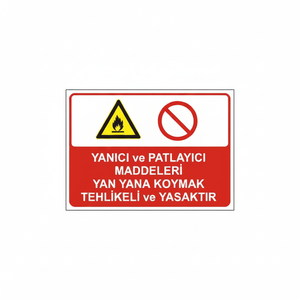 Señal de Seguridad que Prohibe la Colocación de Materiales Inflamables y Combustibles Junto entre Sí, Peligrosos - Product Image 2