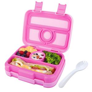 Los niños caja de Bento caja para niños Bpa-libre a prueba de fugas 4-compartimento almuerzo bolsa el almuerzo con Spork - Product Image 1