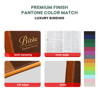 Service d'impression personnalisé en gros, usine OEM, Bible en cuir PU avec dorure à chaud, édition familiale, cadeau religieux, fournitures d'église en vrac