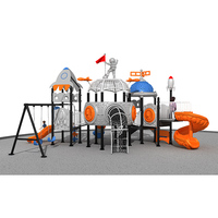 Structure de jeu extérieure robuste en acier galvanisé avec toboggans en PE, cadre anti-corrosion, équipement de jeu sécurisé pour enfants