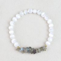 Bracelet extensible en pierres précieuses naturelles de Bohême, perles rondes, bracelet élastique en cristal de guérison pour femmes