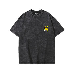 Camisetas de algodón de alta calidad al por mayor para hombre, ropa de calle personalizada, camiseta de gran tamaño, camiseta lavada de peso pesado para hombre - Product Image 1