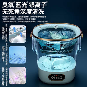 Mini machine à laver pliable Washlet 32x32x33,5 cm, portable, semi-automatique, cuve en plastique électrique pour chaussettes et sous-vêtements - Product Image 4