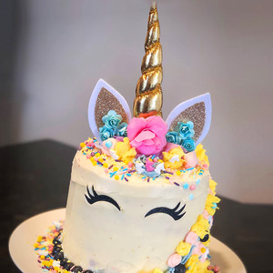 Décoration de <span class=keywords><strong>gâteau</strong></span> <span class=keywords><strong>licorne</strong></span> colorée en gros pour fournitures de décoration de <span class=keywords><strong>gâteau</strong></span> d'anniversaire d'enfant - Product Image 1