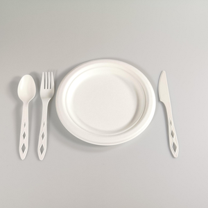 Ensemble de vaisselle jetable écologique en bagasse de canne à sucre, assiettes et bols biodégradables et compostables pour mariages et fêtes - Product Image 4