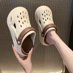 Closed Toe <b>Clogs</b> For Women Summer Breathable EVA Outsole Plastic Upper Slip On Sandals Outdoor Casual Shoes - Product Image 1