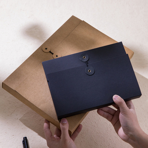 Custom Logo <strong>Kraft</strong> Paper <strong>A4</strong> Document Packaging <strong>Envelope</strong> with <strong>String</strong> Closure with Bottom - Product Image 2