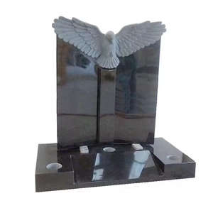 Черный гранитный камень памятник надгробие с орлом - Product Image 4