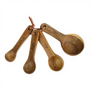 Hot Selling 4pcs Eco-Friendly Reusable Natural Bamboo Wood <b>Measuring</b> <b>Spoons</b> 15ml Capacity for Coffee Matcha Powder Cooking - Product Image 2