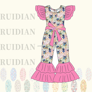 <span class=keywords><strong>Combinaison</strong></span> en soie imprimée florale pour filles, été, tout-petits filles de 8 à 14 <span class=keywords><strong>ans</strong></span>, <span class=keywords><strong>combinaison</strong></span> en tricot imprimée pour enfants - Product Image 3