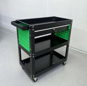 Carrello a 3 Ripiani per <span class=keywords><strong>Officina</strong></span> Auto, Armadietto Multifunzione in Plastica, OEM ODM OBM, Capacità 200kg, con Serratura a Chiave - Product Image 4