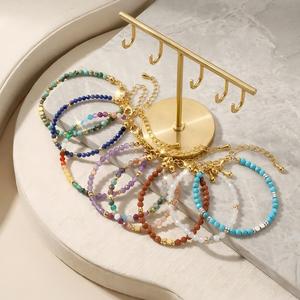 Pulsera minimalista <span class=keywords><strong>de</strong></span> piedras preciosas naturales Resoul, cuentas <span class=keywords><strong>de</strong></span> piedra chapadas en <span class=keywords><strong>oro</strong></span>, pulseras <span class=keywords><strong>de</strong></span> cristal ajustables, joyería <span class=keywords><strong>de</strong></span> moda para mujer - Product Image 1