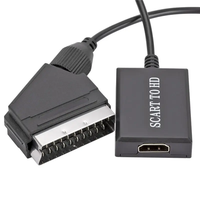 Adaptador Mini SCART 1080p con Sincronización de Audio y Video Compatible con DVD/VCR/PS2/Consola de Juegos Retro, Convertidor de SCART a HDMI