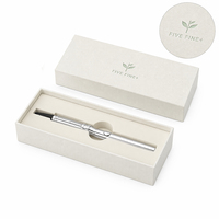 Boîte à stylos de luxe en carton vert, blanc et bleu, en papier spécial, vide, avec couvercle et base