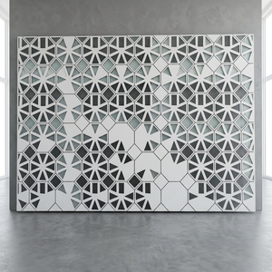 Revêtement de façade extérieur décoratif en alliage d'aluminium moderne, motif géométrique découpé au laser - Product Image 2